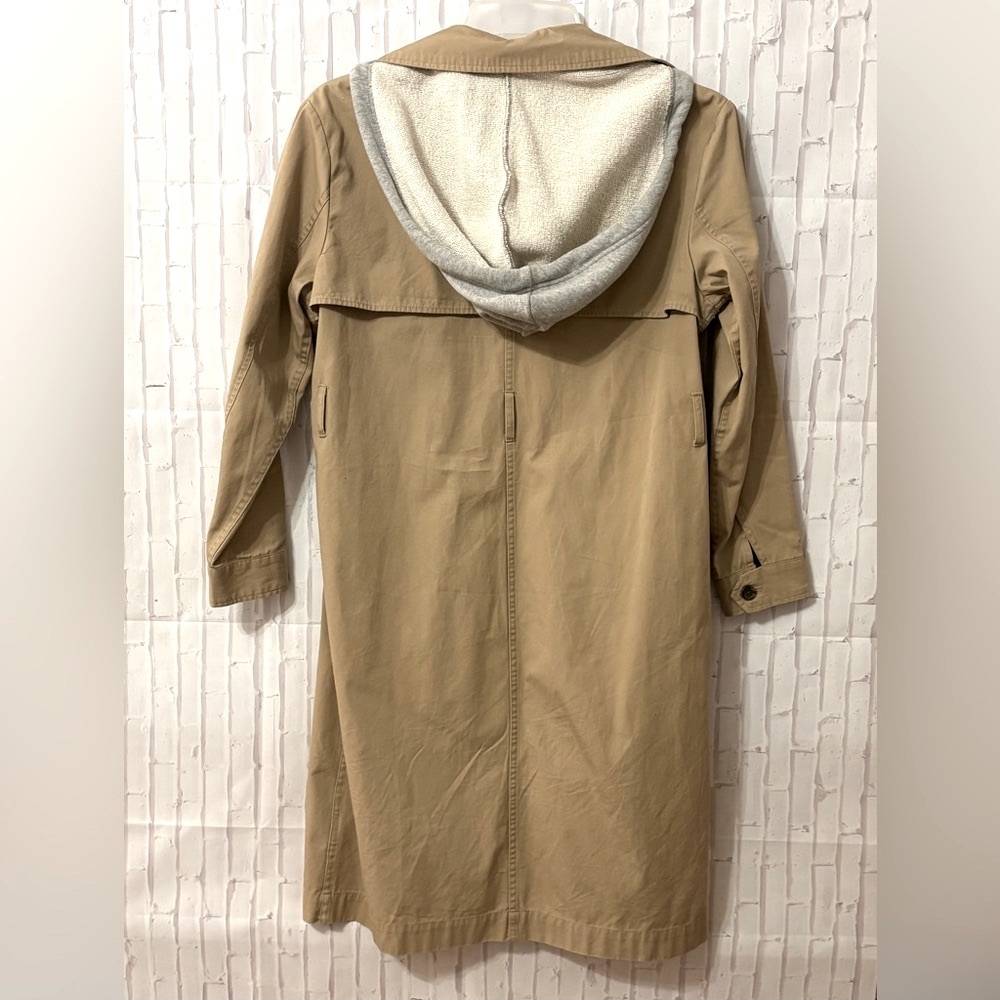POPSUGAR Hooded Chambray Trench Coat in Khaki/Heather Gray - Picture 4 of 8